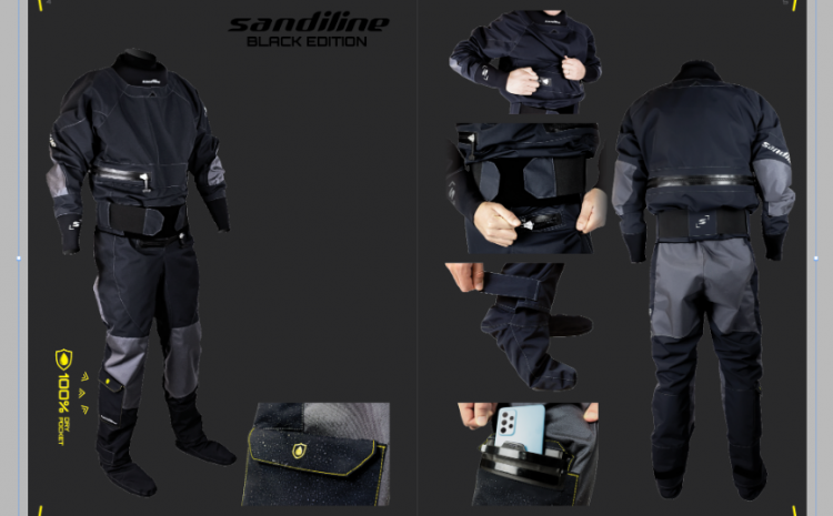  NEW @ Paddle Sports Show 2022 – Drysuit Black Edition M23,  Sandiline